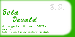 bela devald business card